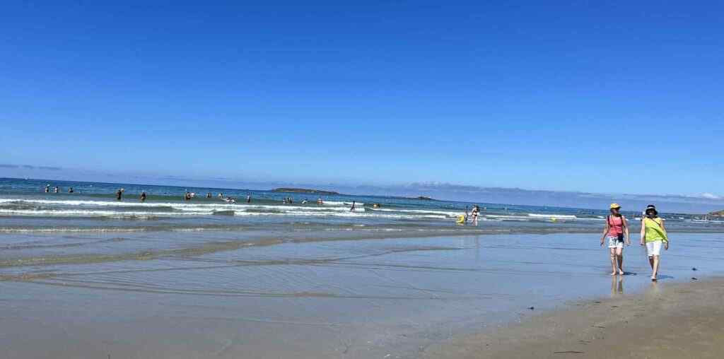 Plage de Sainte Barbe Camping Les Bruyères de Carnac Morbihan Bretagne Sud France